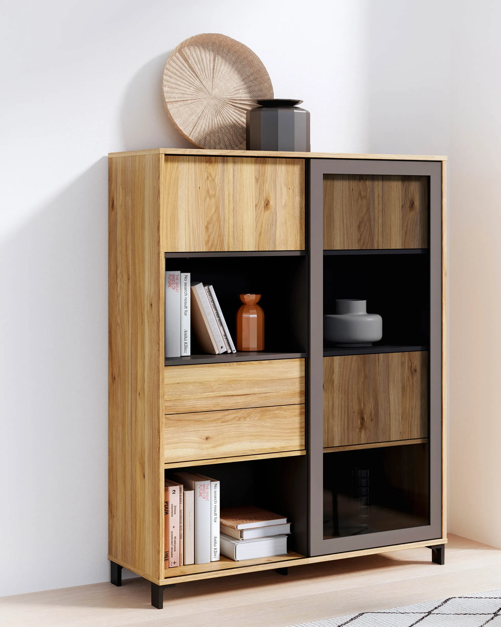 Aparador alto NERO com 4 portas e 2 gavetas