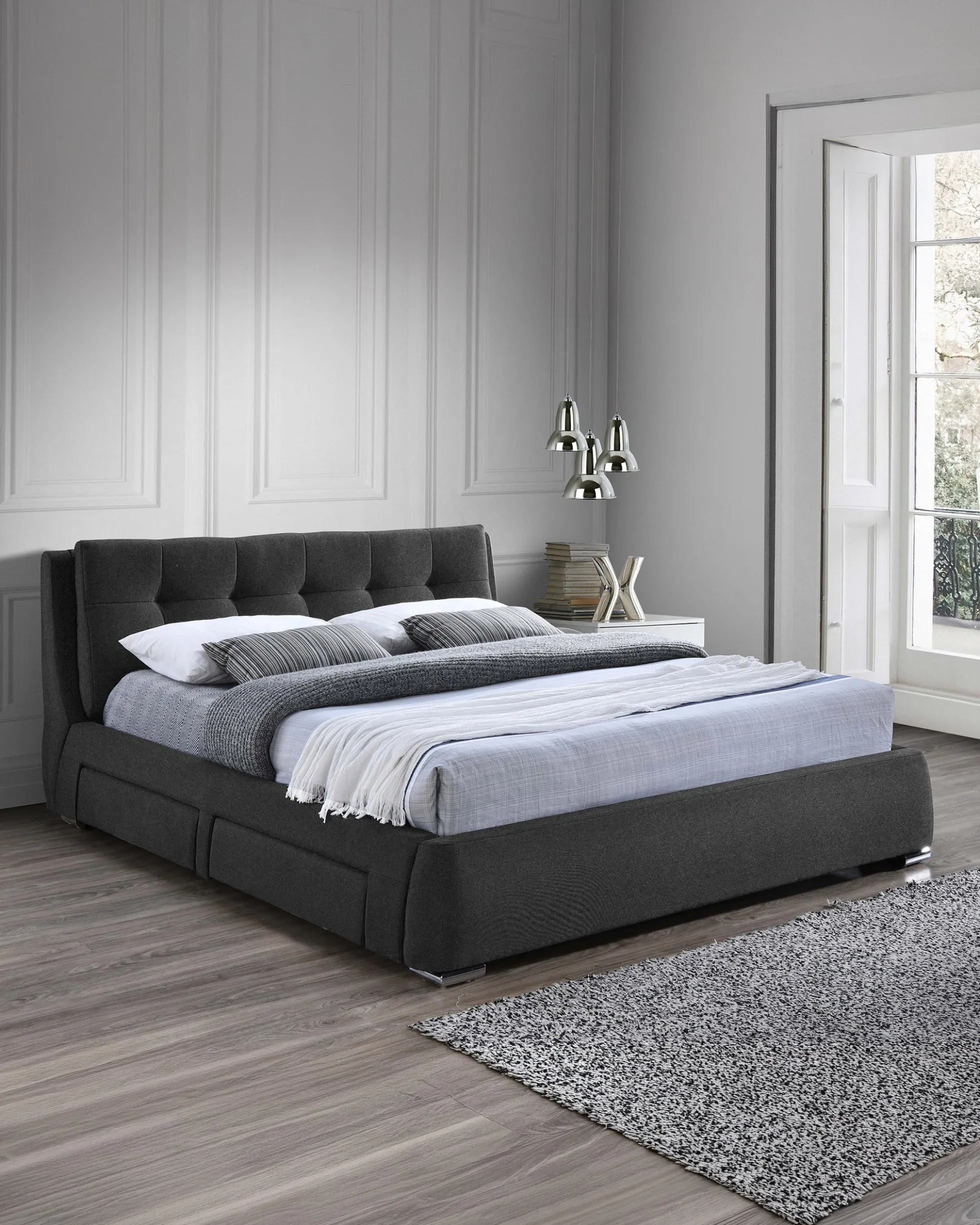 Cama de casal ANTÓNIO com 4 gavetas