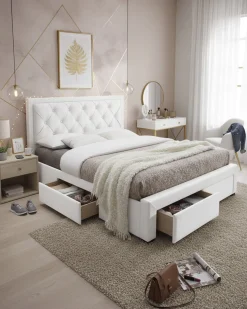 Cama de casal BIA com 4 gavetas