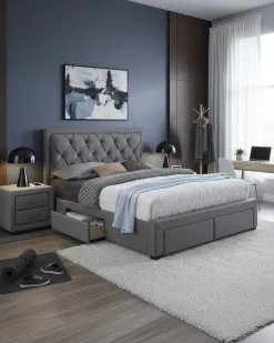 Cama de casal BIA com 4 gavetas