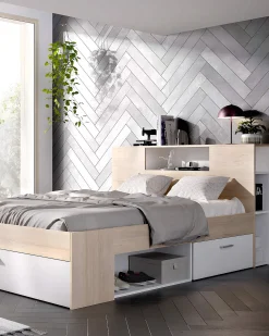 Cama de casal COLOMBO com gavetas