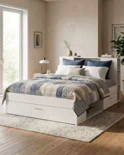 Cama de casal COLOMBO com gavetas