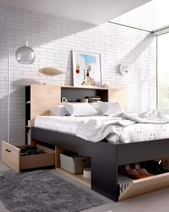 Cama de casal COLOMBO com gavetas