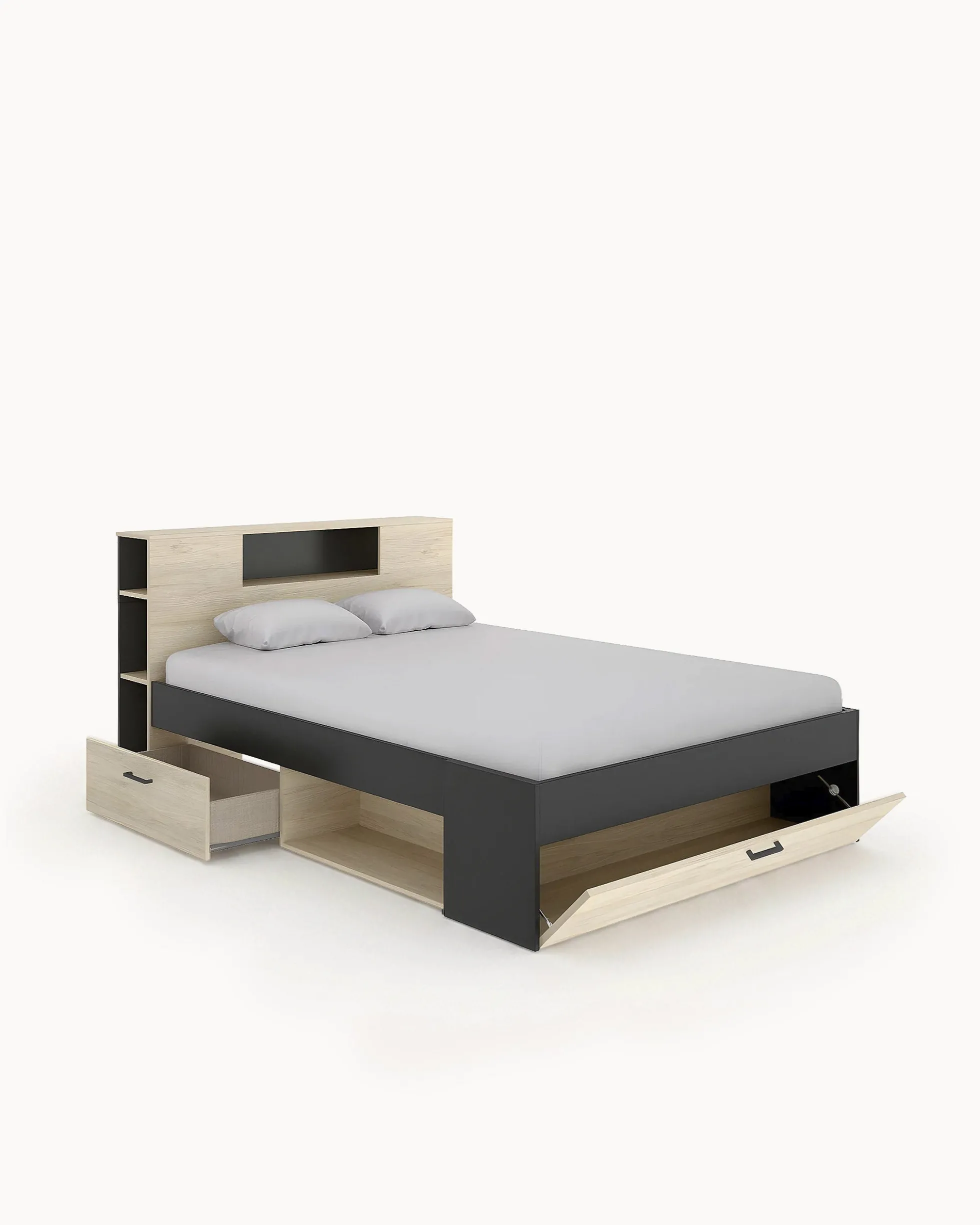 Cama de casal COLOMBO com gavetas