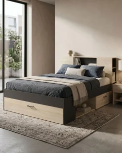 Cama de casal COLOMBO com gavetas