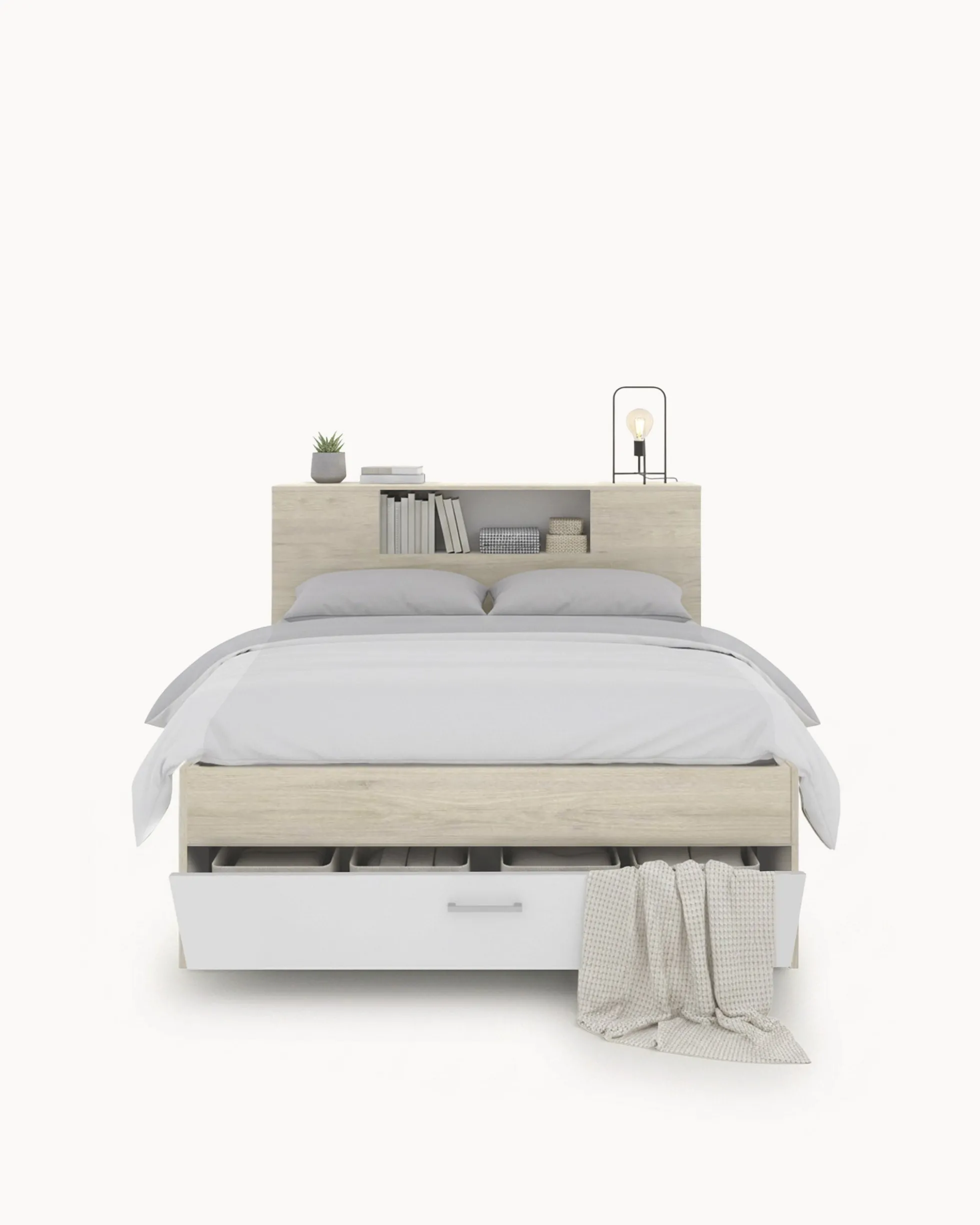 Cama de casal COLOMBO com gavetas