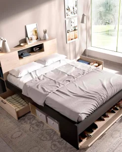 Cama de casal COLOMBO com gavetas