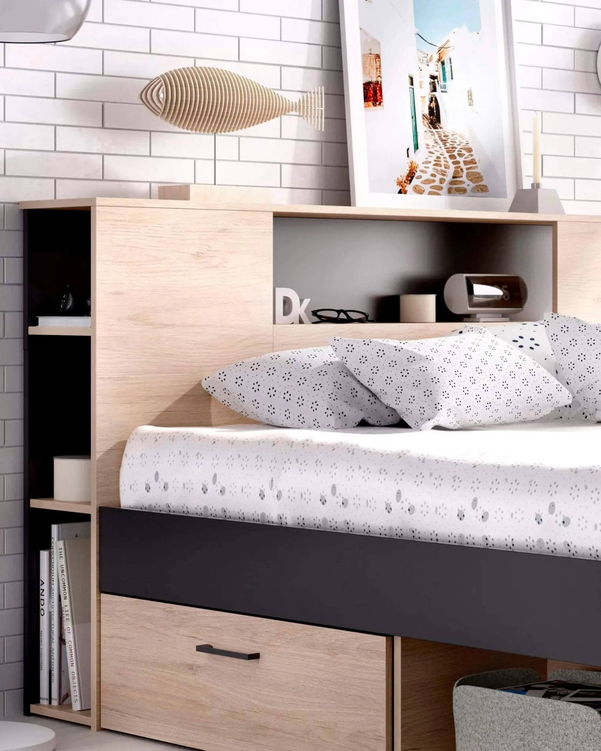 Cama de casal COLOMBO com gavetas