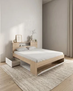 Cama de casal COLOMBO com gavetas