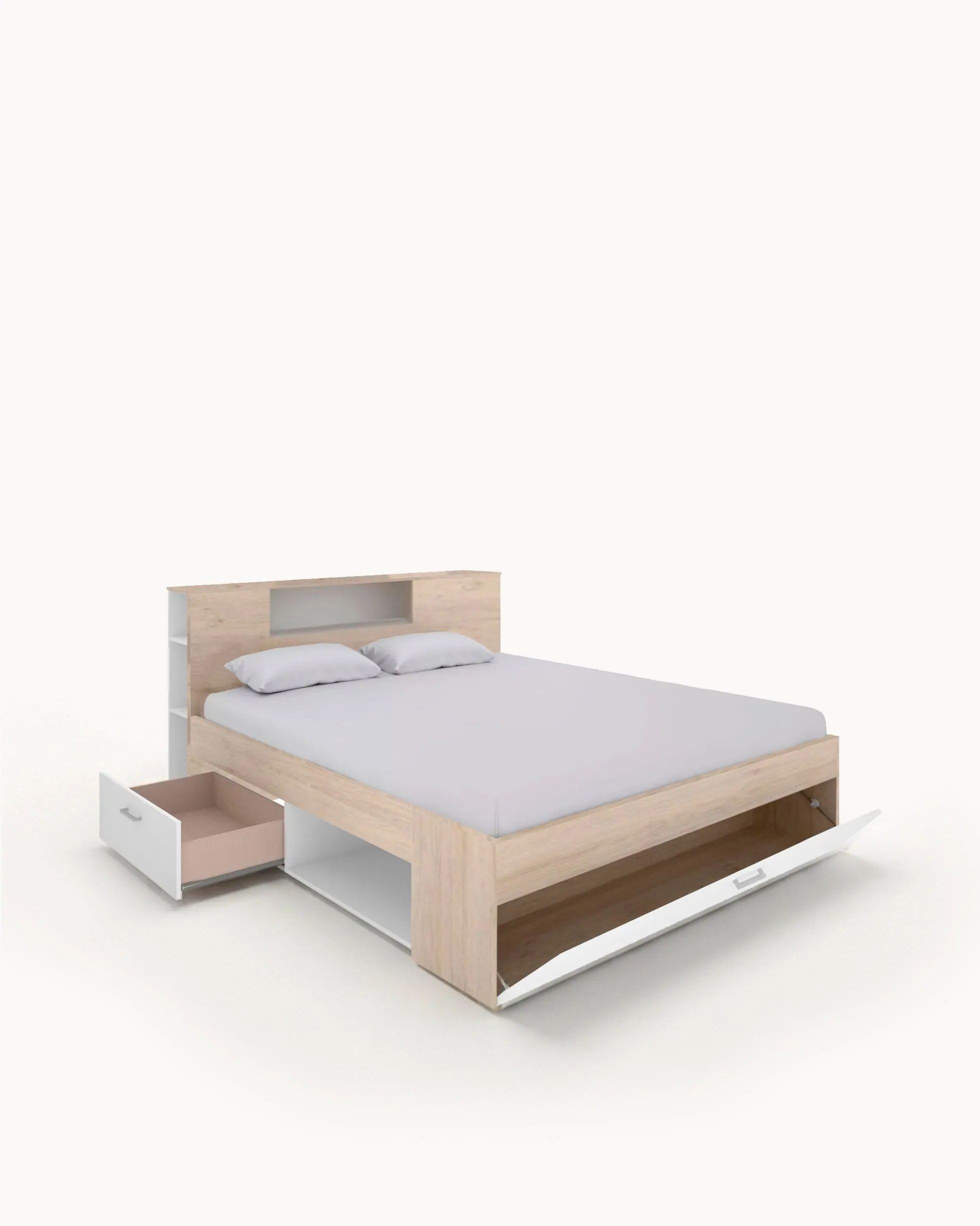 Cama de casal COLOMBO com gavetas