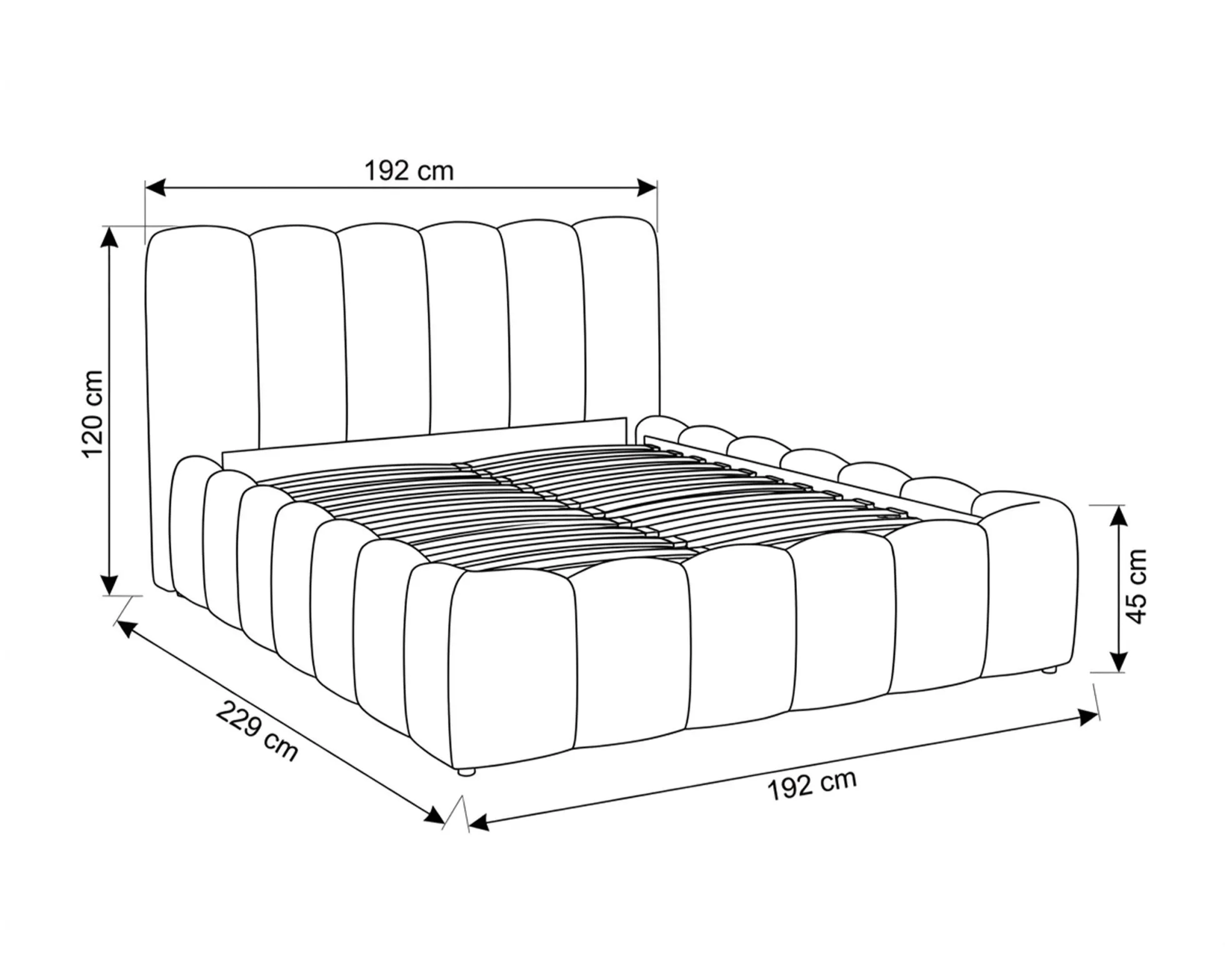 Cama de casal elevatória ANITTA