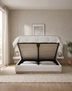 Cama de casal elevatória NAPOLI com 2 mesas de cabeceira