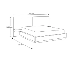 Cama de casal elevatória NAPOLI com 2 mesas de cabeceira