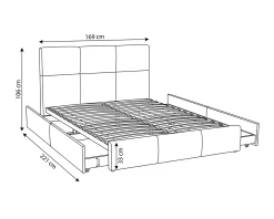Cama de Casal MATCHA com gavetas