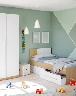 Cama de solteiro NOA com gavetas