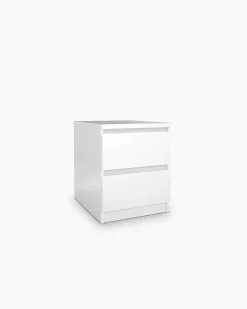 Mesa de cabeceira NEW MATRIX SHINY com 2 gavetas
