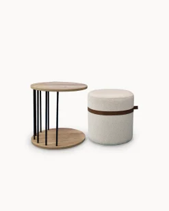 Mesa de centro VENETO com puff integrado