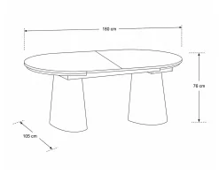 Mesa extensível MARYA (180-240cm)