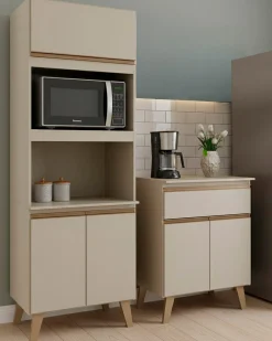 Móvel auxiliar de cozinha KENAN com 3 portas