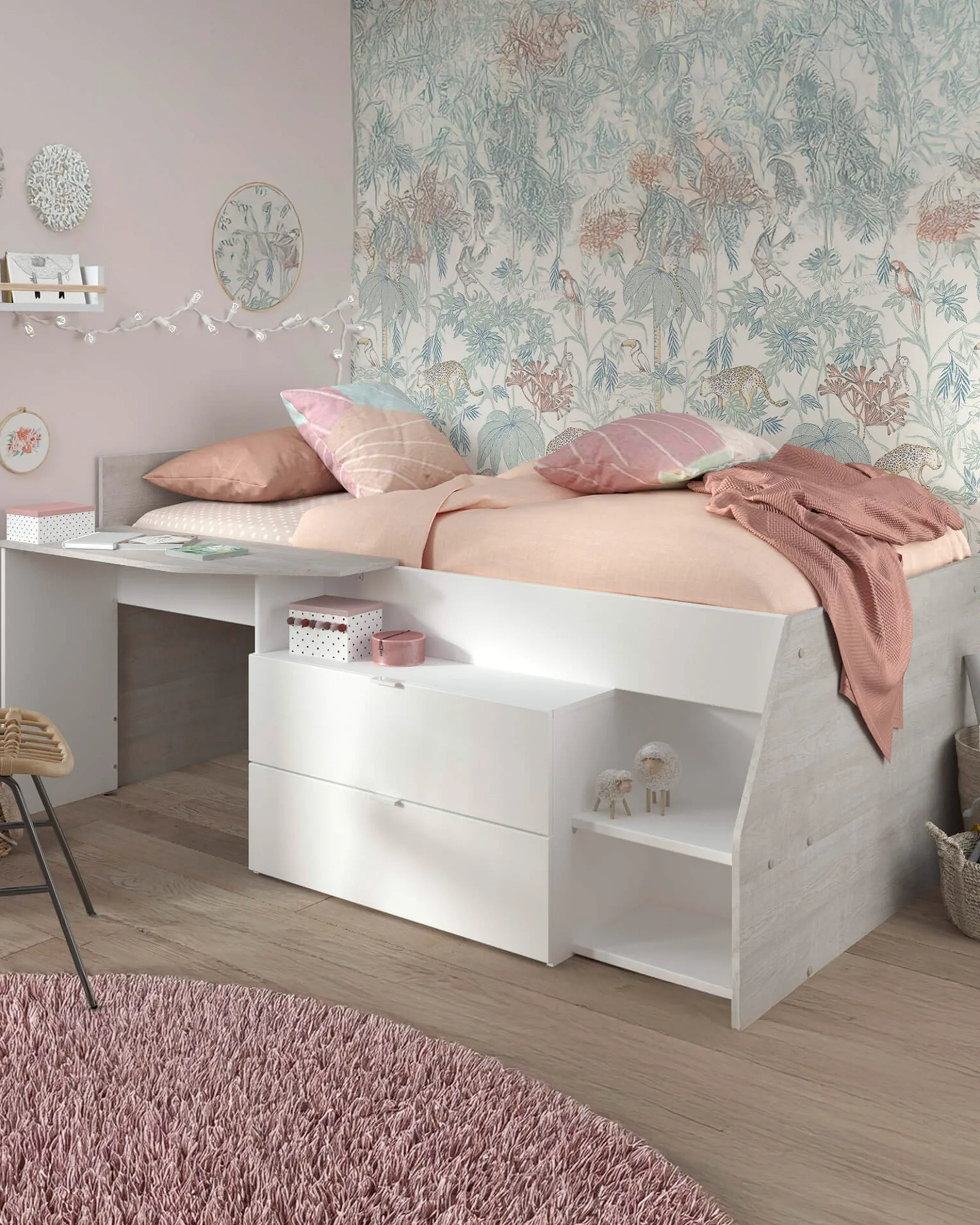 Pack cama alta MILKY + colchão SPRING ROLLER