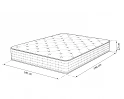 Pack cama de casal BETTY II + Colchão HOMYSLEEP PALACIO COOLER