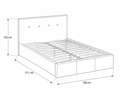 Pack cama de casal BETTY II + Colchão HOMYSLEEP PALACIO COOLER