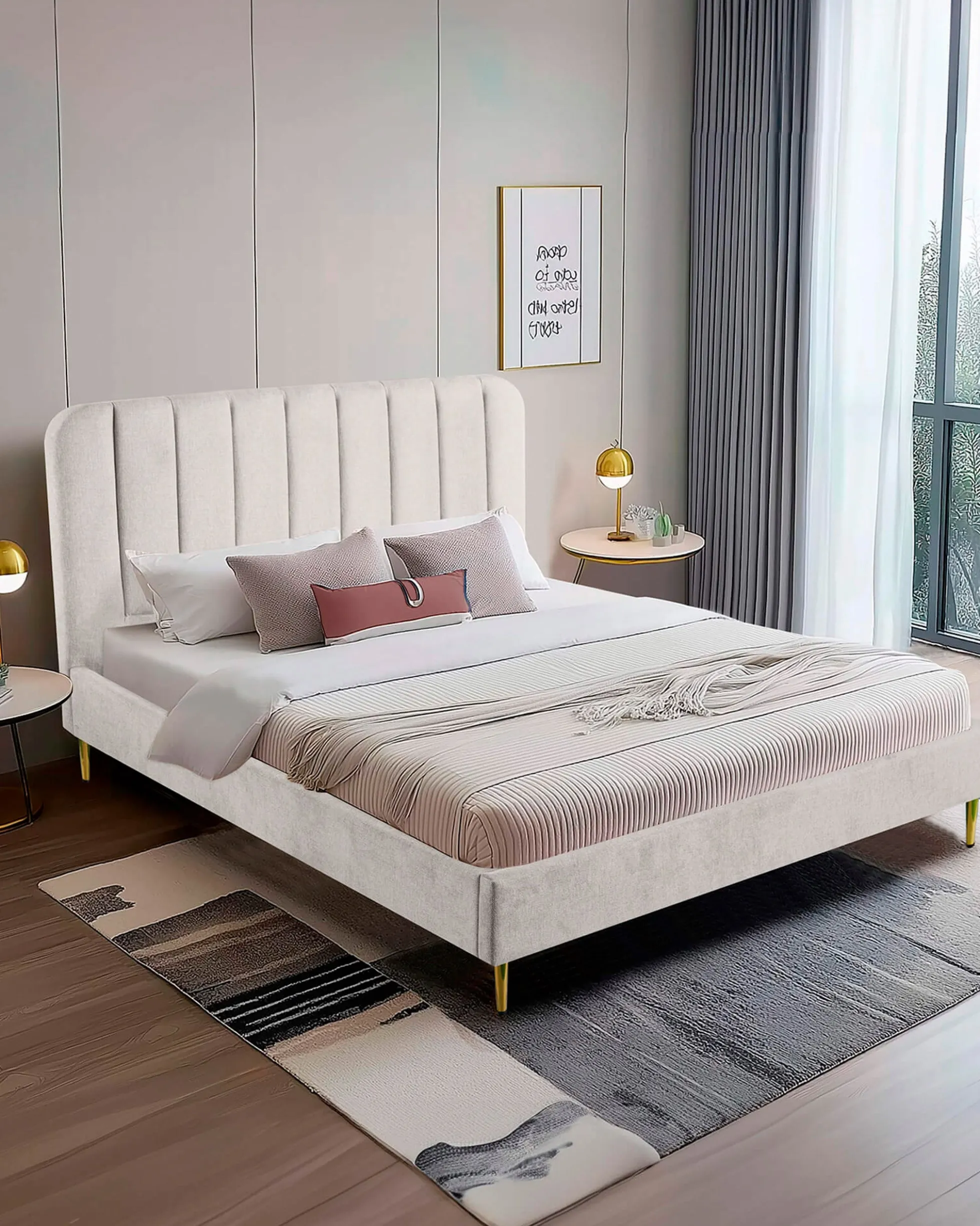 Pack cama de casal CORAL + colchão SPRING ROLLER
