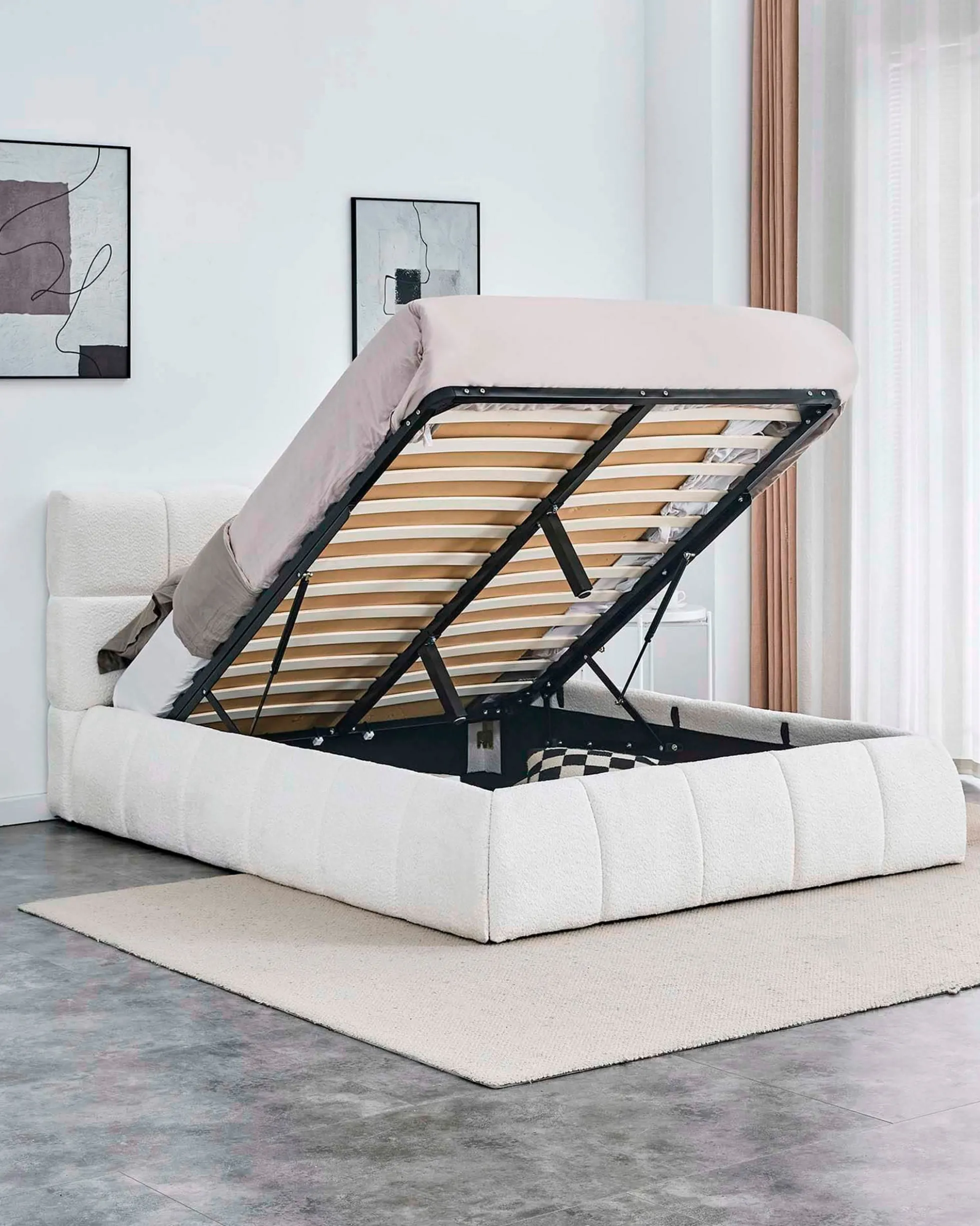 Pack cama de casal elevatória NEWCASTLE + Colchão HOMYSLEEP PALACIO COOLER