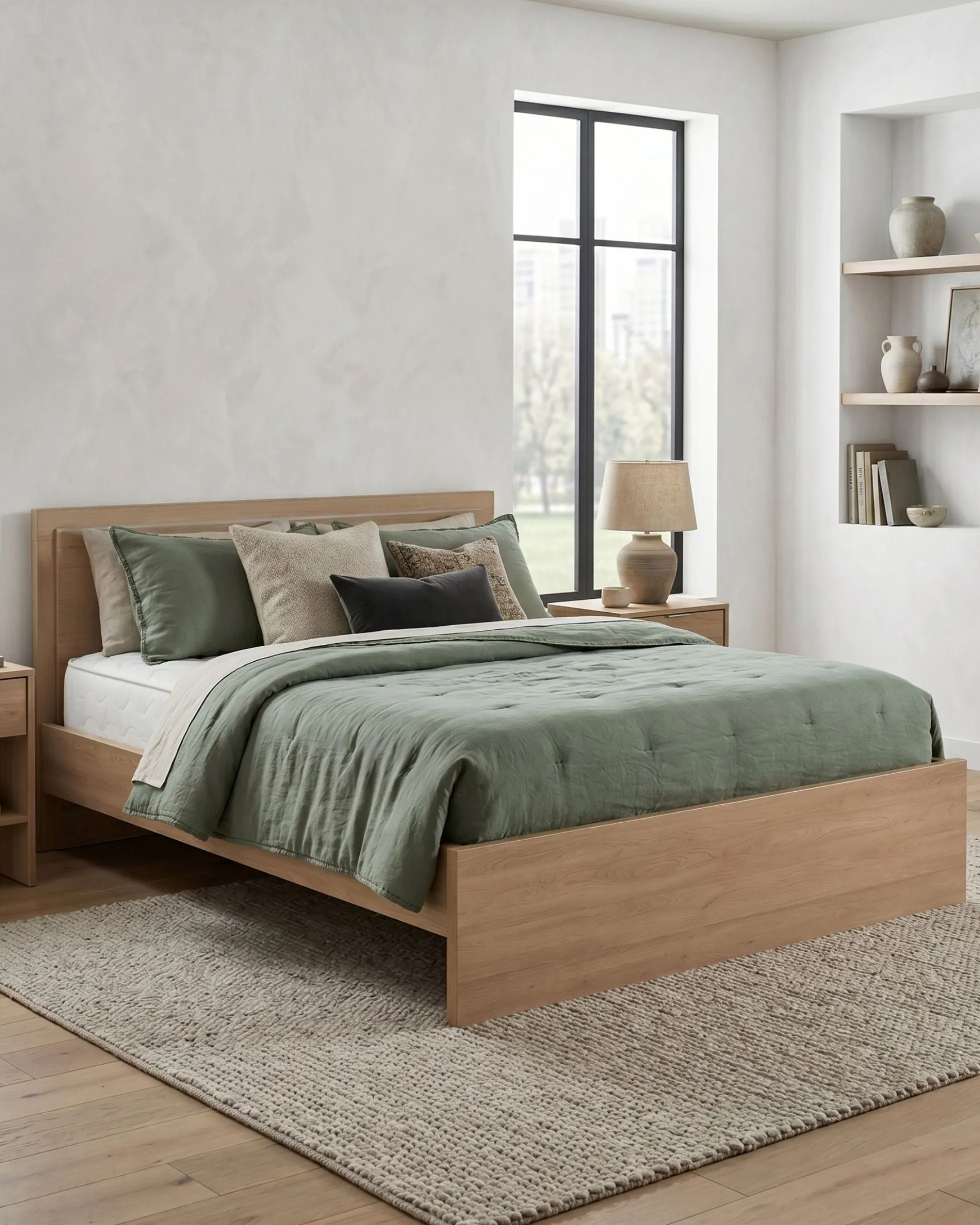 Pack cama de casal NOEMIA + colchão SPRING ROLLER