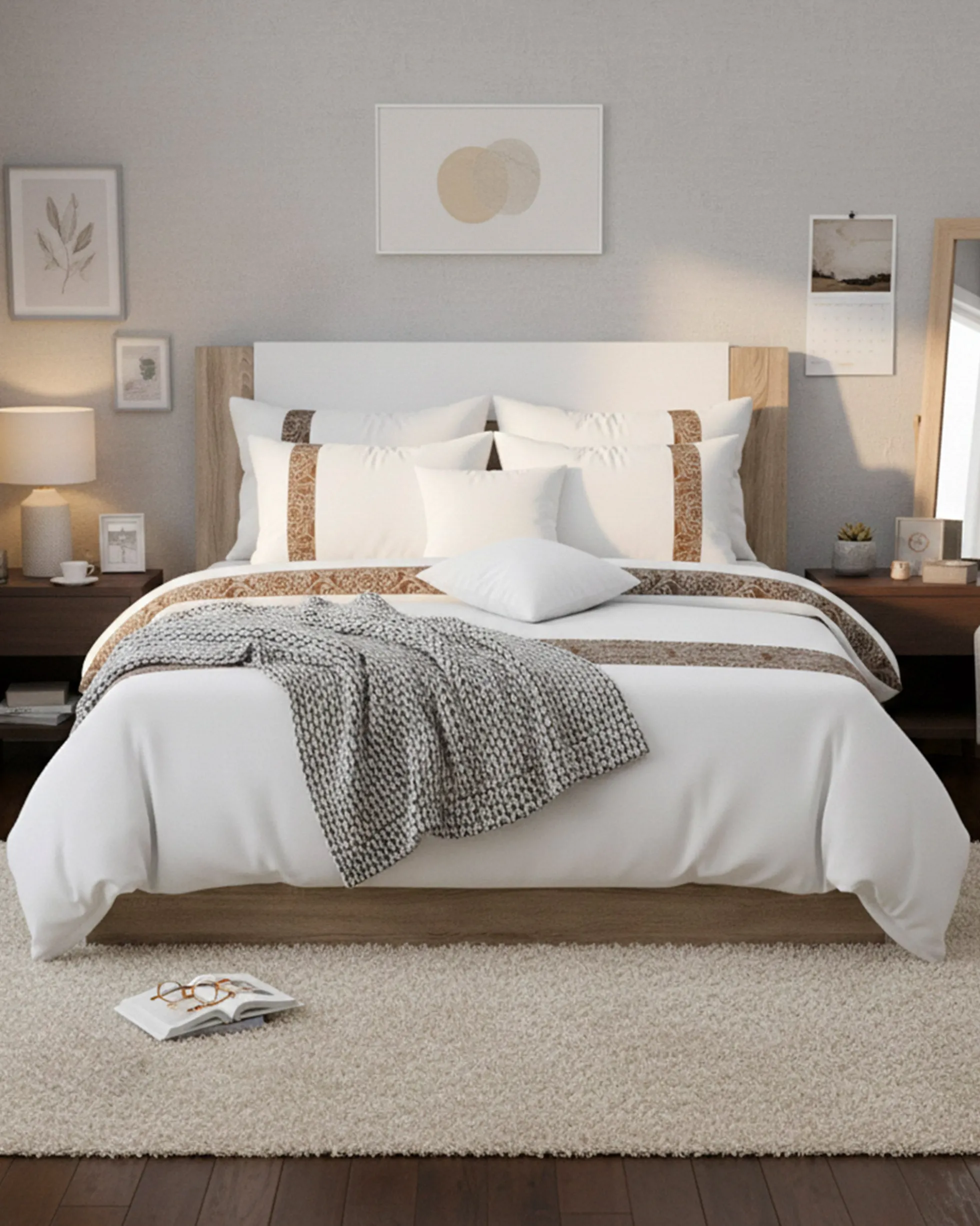 Pack cama de casal PARIS + colchão ZURIQUE