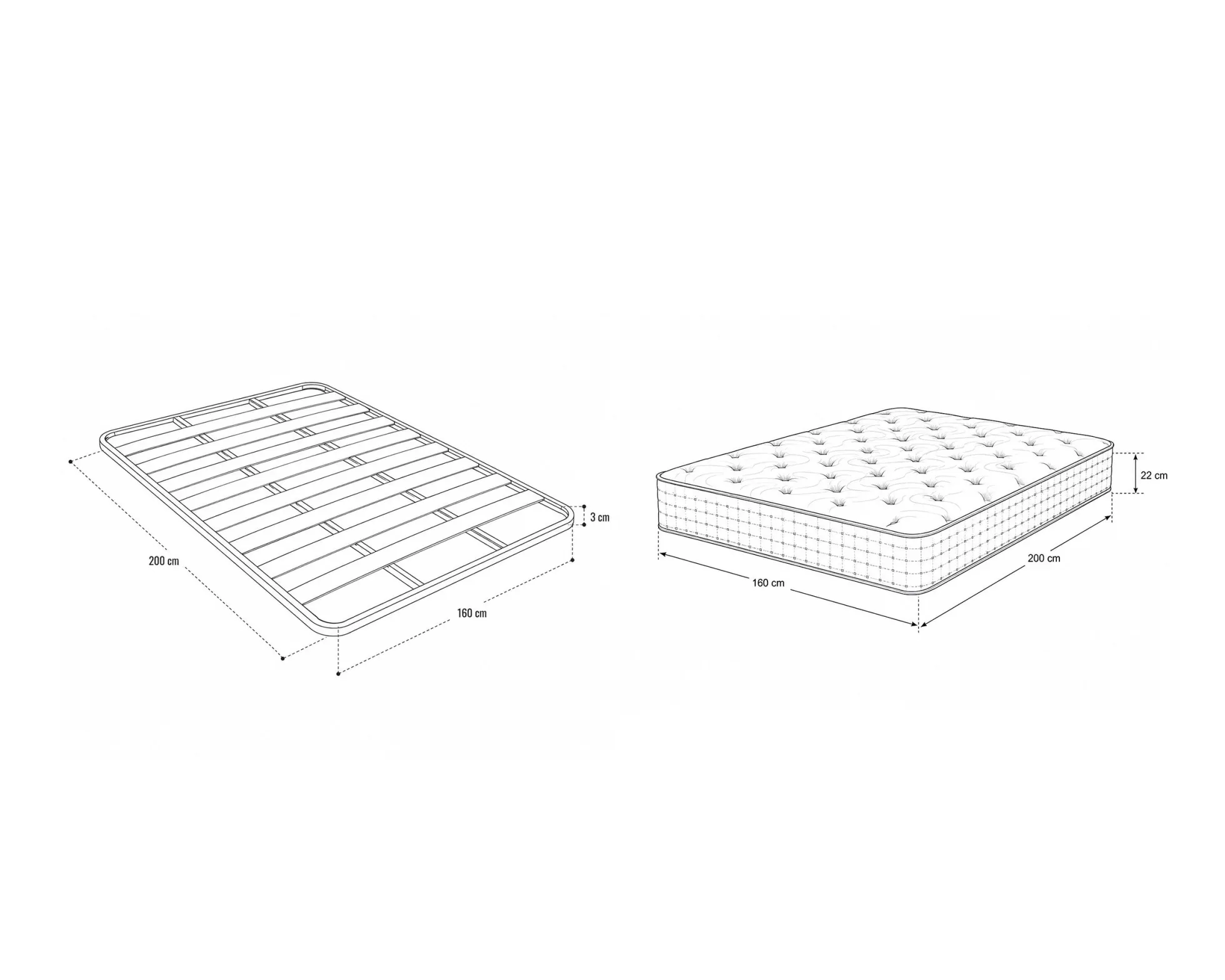 Pack quarto de casal PESARO com LED