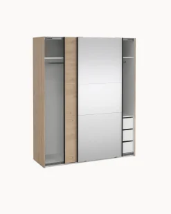 Roupeiro COMO com 2 portas, espelho e cómoda integrada