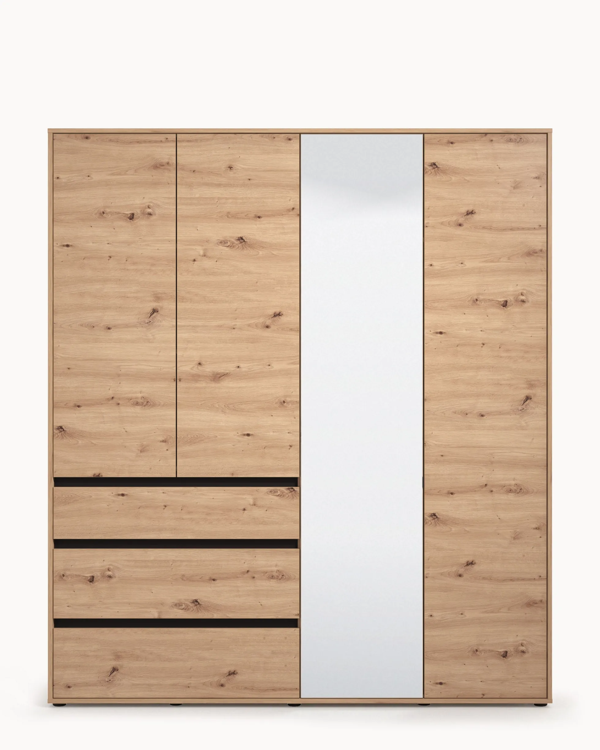 Roupeiro CORBETT com espelho, 4 Portas e 3 Gavetas