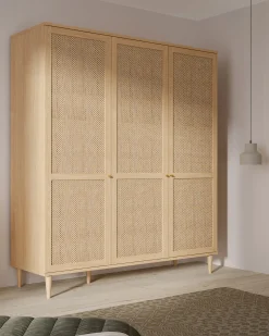 Roupeiro VIMEA em rattan e 3 portas