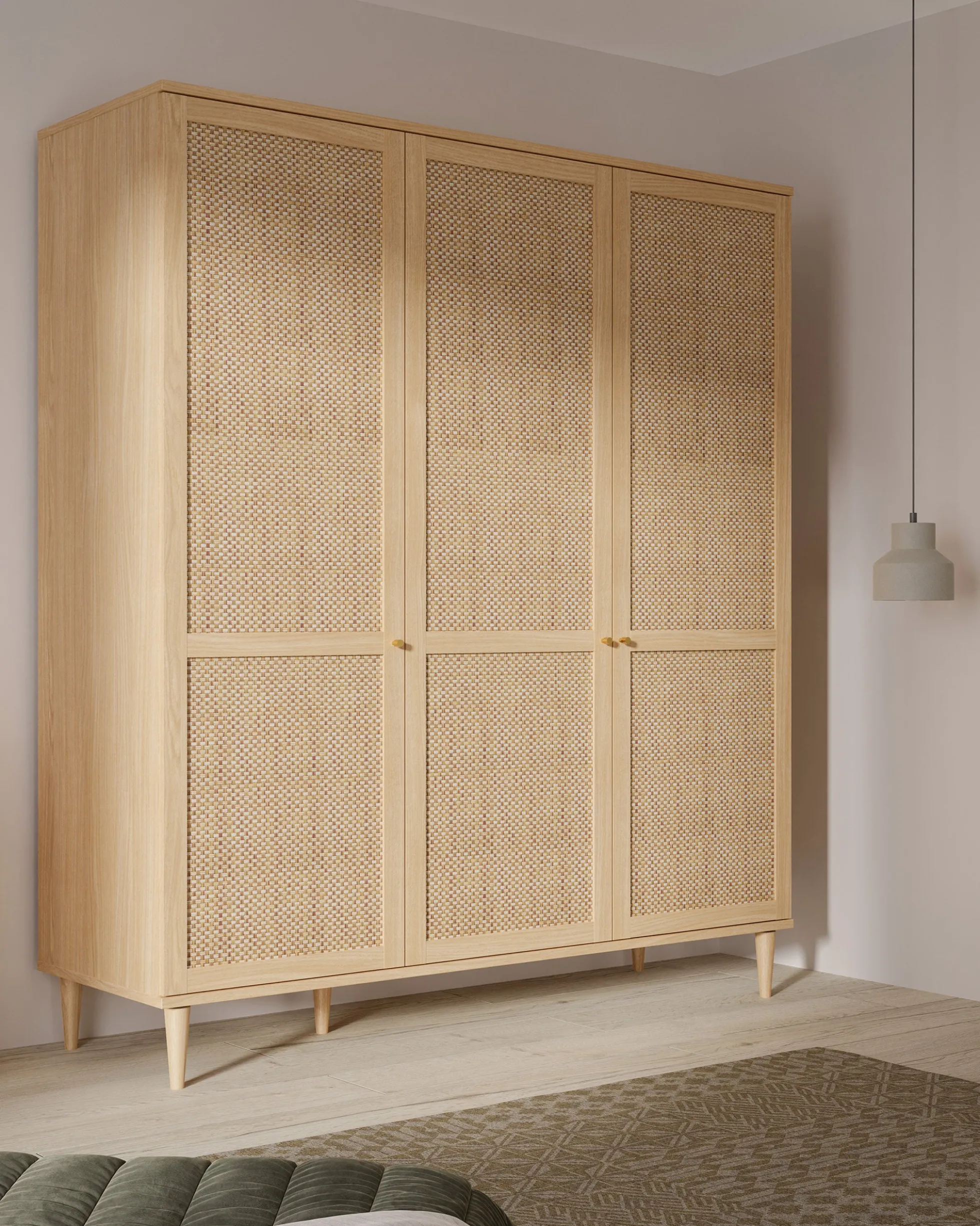 Roupeiro VIMEA em rattan e 3 portas
