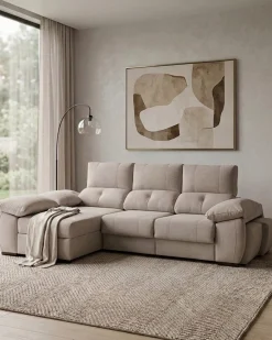 Sofá chaise Longue ANDOR com cama,baús e puffs