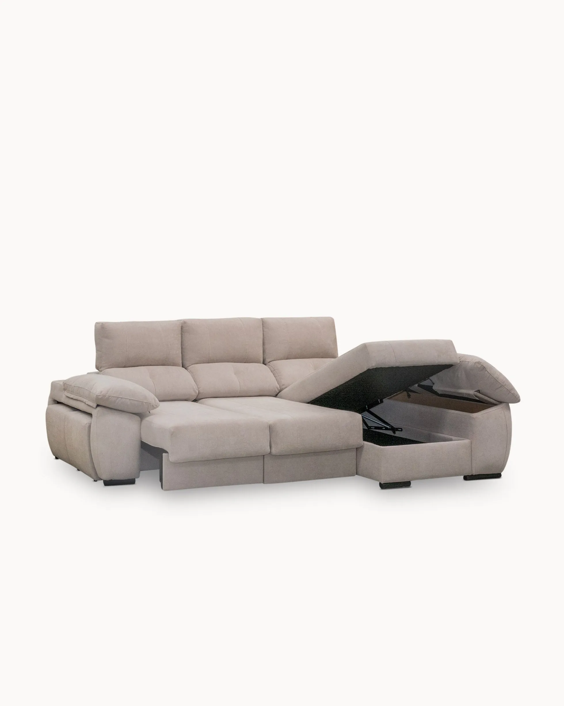 Sofá chaise Longue ANDOR com cama,baús e puffs