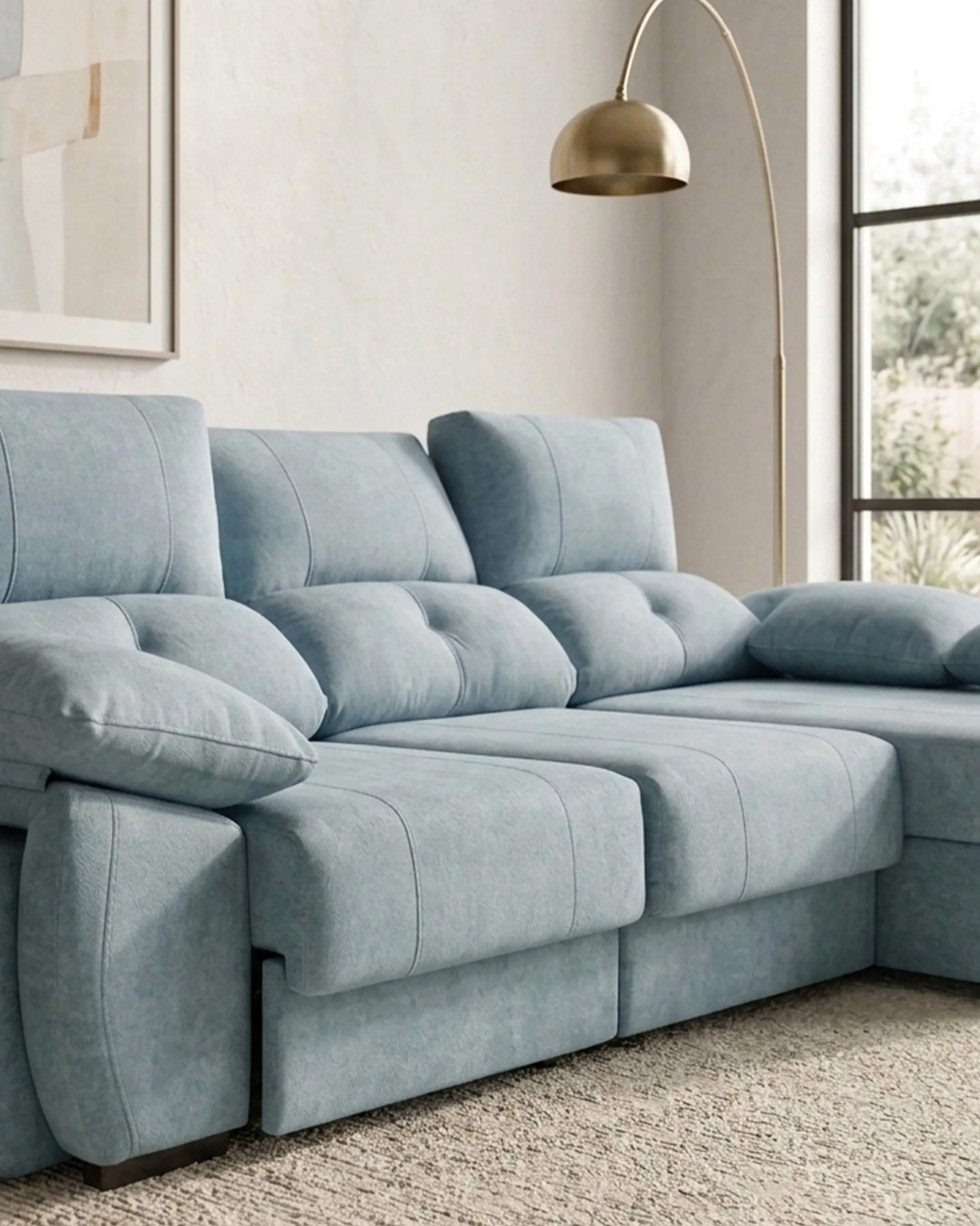 Sofá chaise Longue ANDOR com cama,baús e puffs
