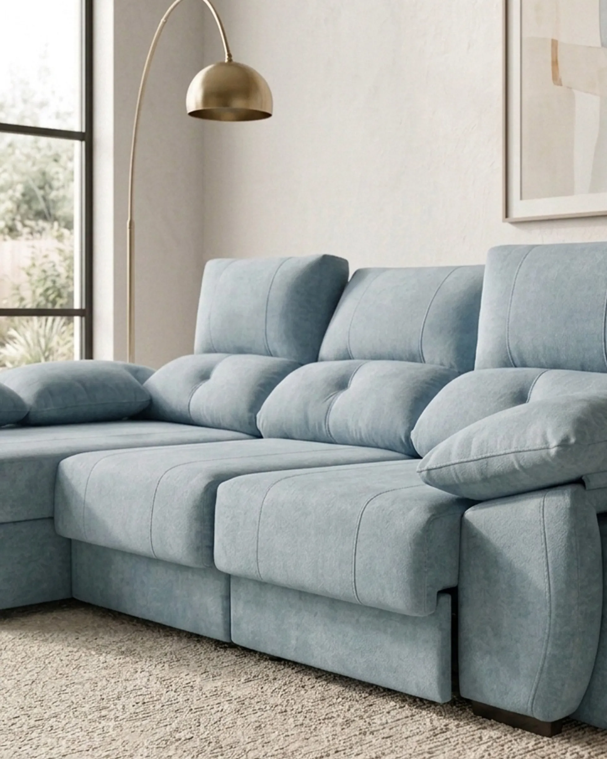 Sofá chaise Longue ANDOR com cama,baús e puffs