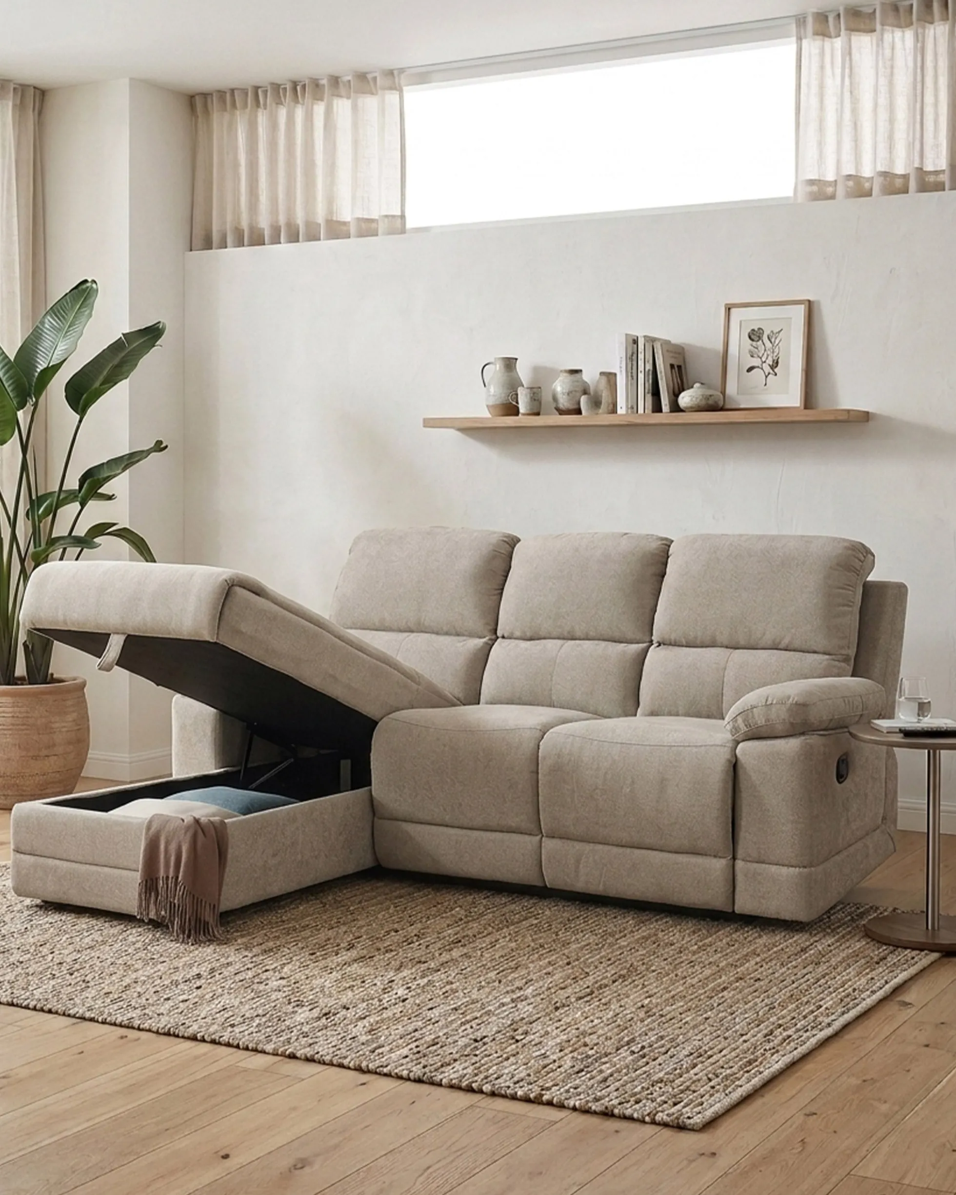 Sofá chaise longue LEON relax manual