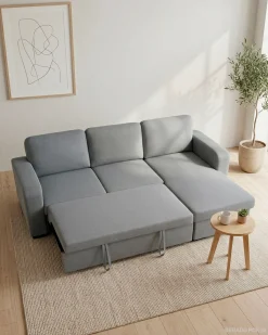 Sofá chaise longue MANHATTAN com cama e baú