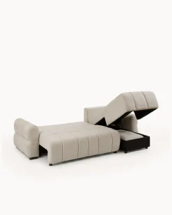 Sofá chaise longue RAYLA com cama e baú