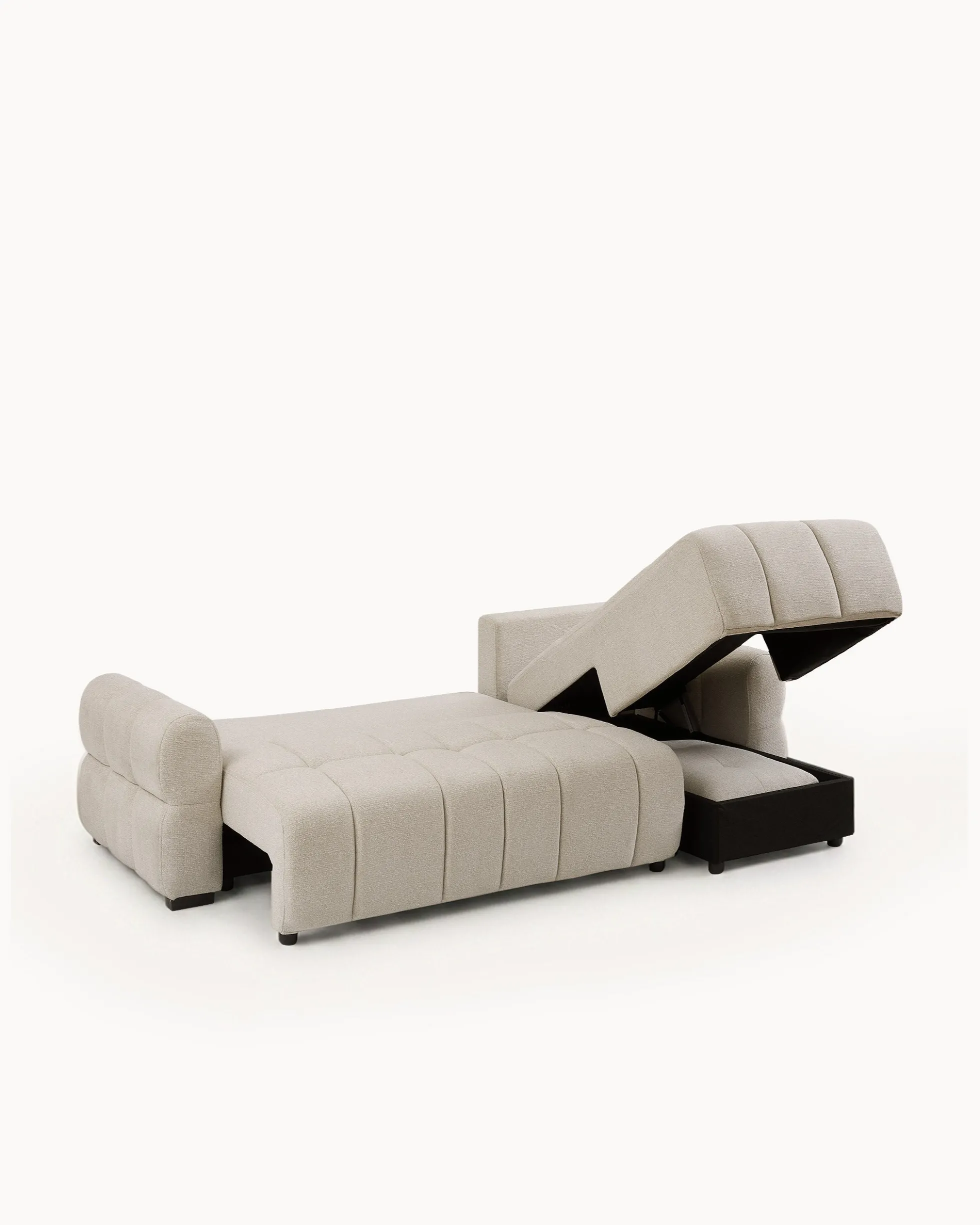 Sofá chaise longue RAYLA com cama e baú