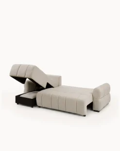 Sofá chaise longue RAYLA com cama e baú