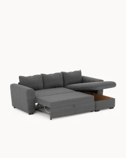 Sofá chaise longue reversível ASTY com cama e baú