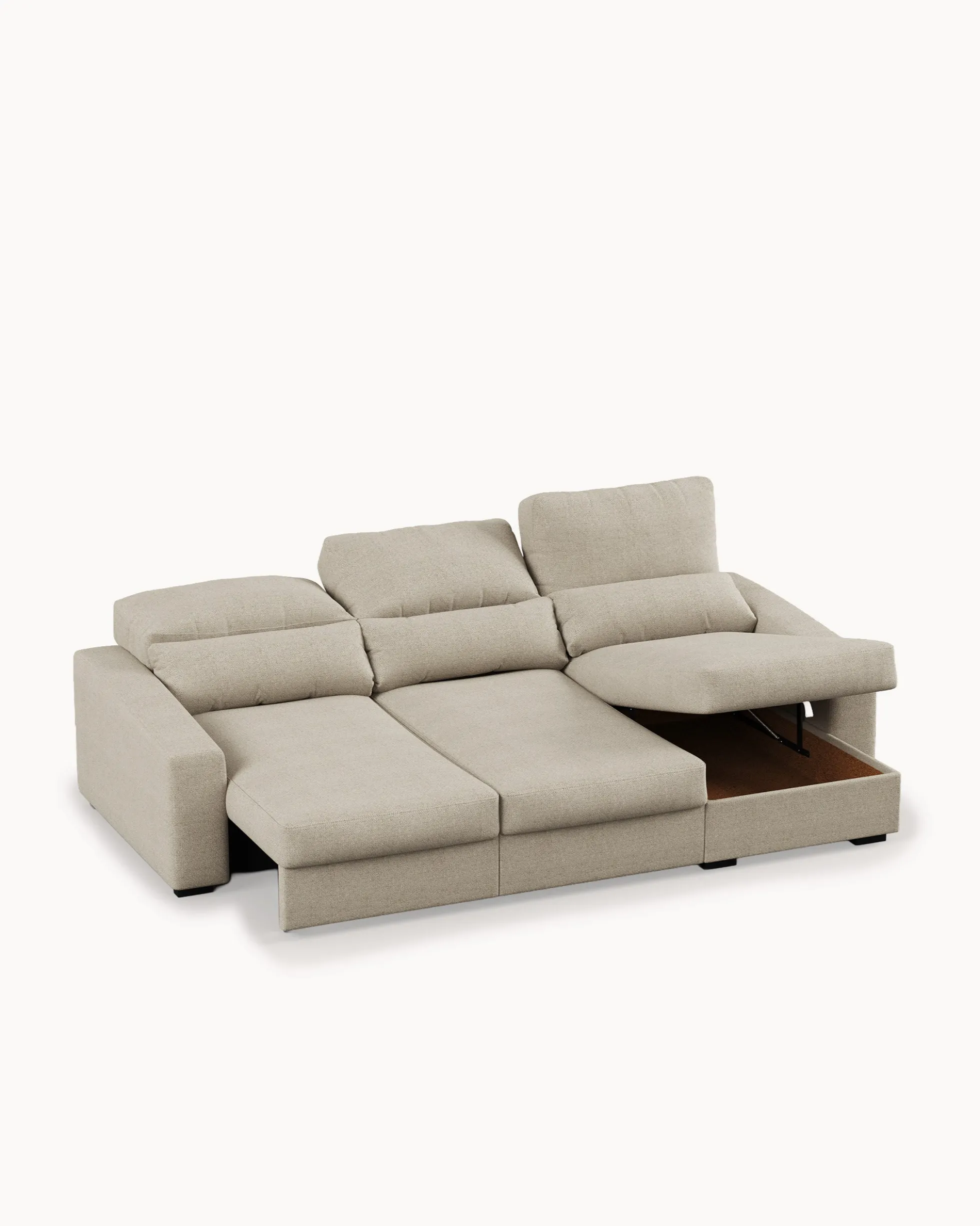 Sofá chaise longue reversível ALABAMA com cama e baú
