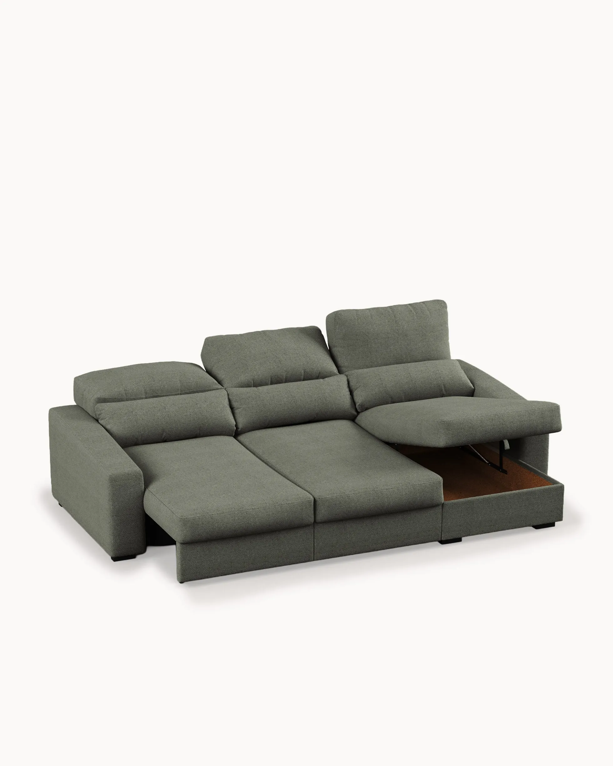 Sofá chaise longue reversível ALABAMA com cama e baú