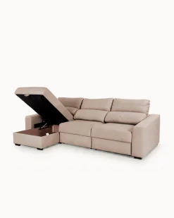 Sofá chaise longue reversível ALABAMA com cama e baú