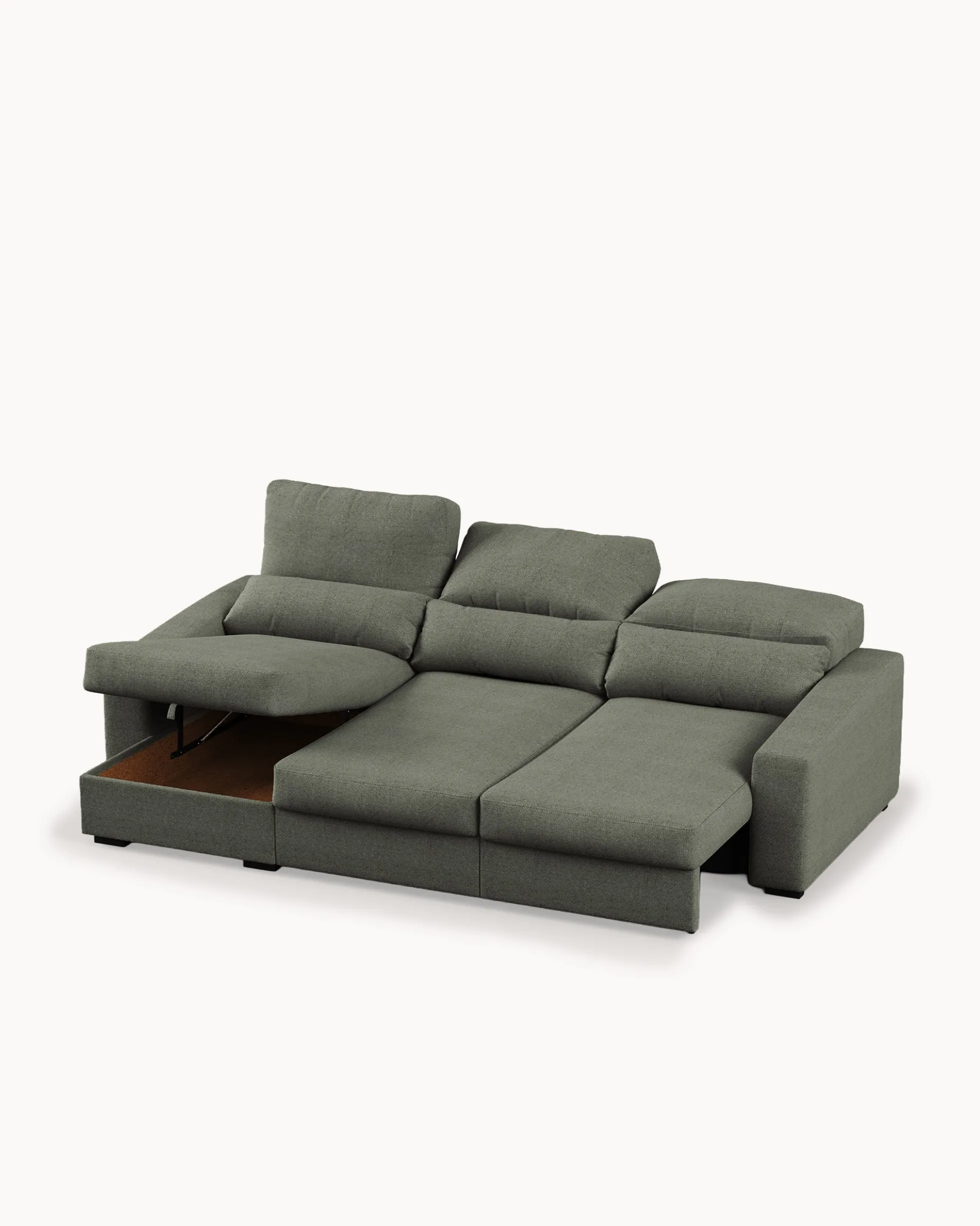 Sofá chaise longue reversível ALABAMA com cama e baú