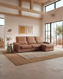 Sofá chaise longue reversível ALABAMA com cama e baú